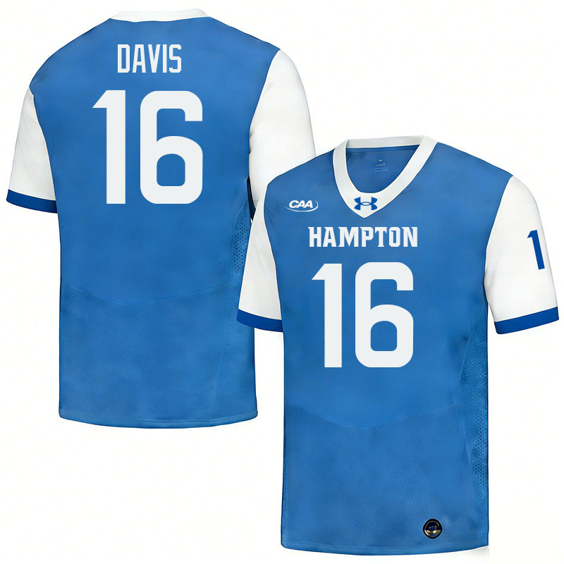 Hampton Pirates #16 Braden Davis College Football Jerseys,Uniforms-Blue Hampton Pirates #16 Braden Davis College Football Jerseys,Uniforms-Blue